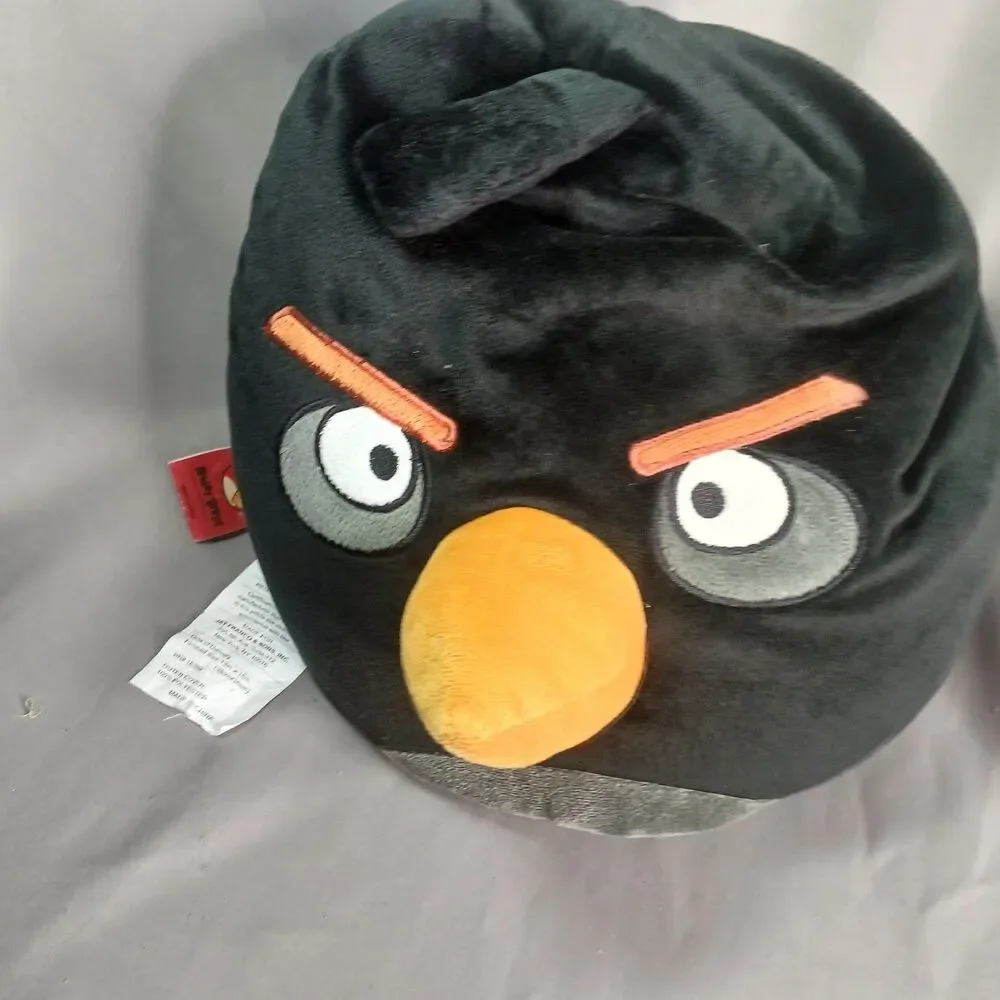 Angry Birds BOMB Black Bird Plush Soft Stuffed Micro Bean Bag Pillow 14
